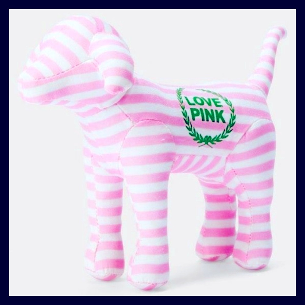 💕ⓅⒾⓃⓀ ⓋⓈ Plush Pink & White Striped Pup💕